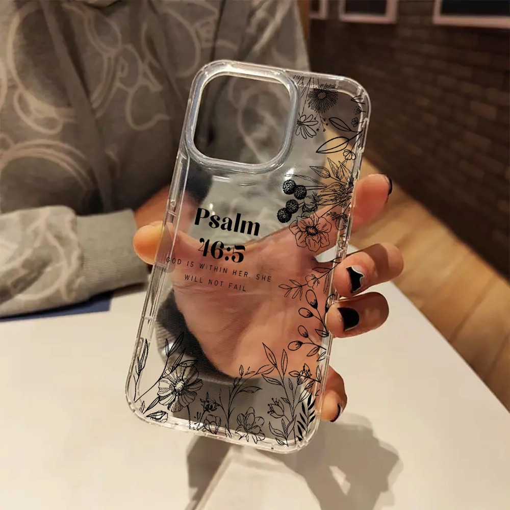Phone Cases Jesus - Poetic Flower Christian Aesthetics Transparent Phone
