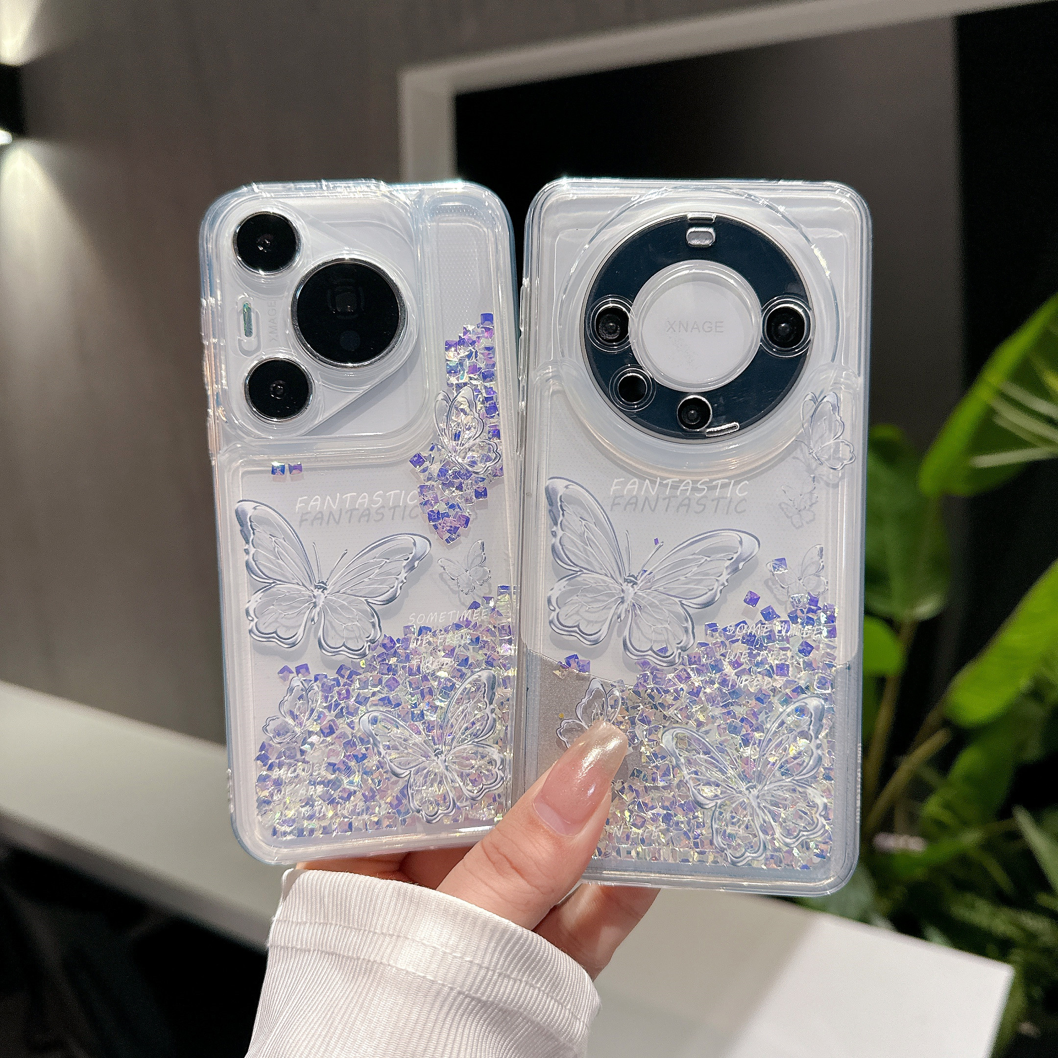 Phone Cases Ysl - Shockproof Clear Glitter Quicksand Case for