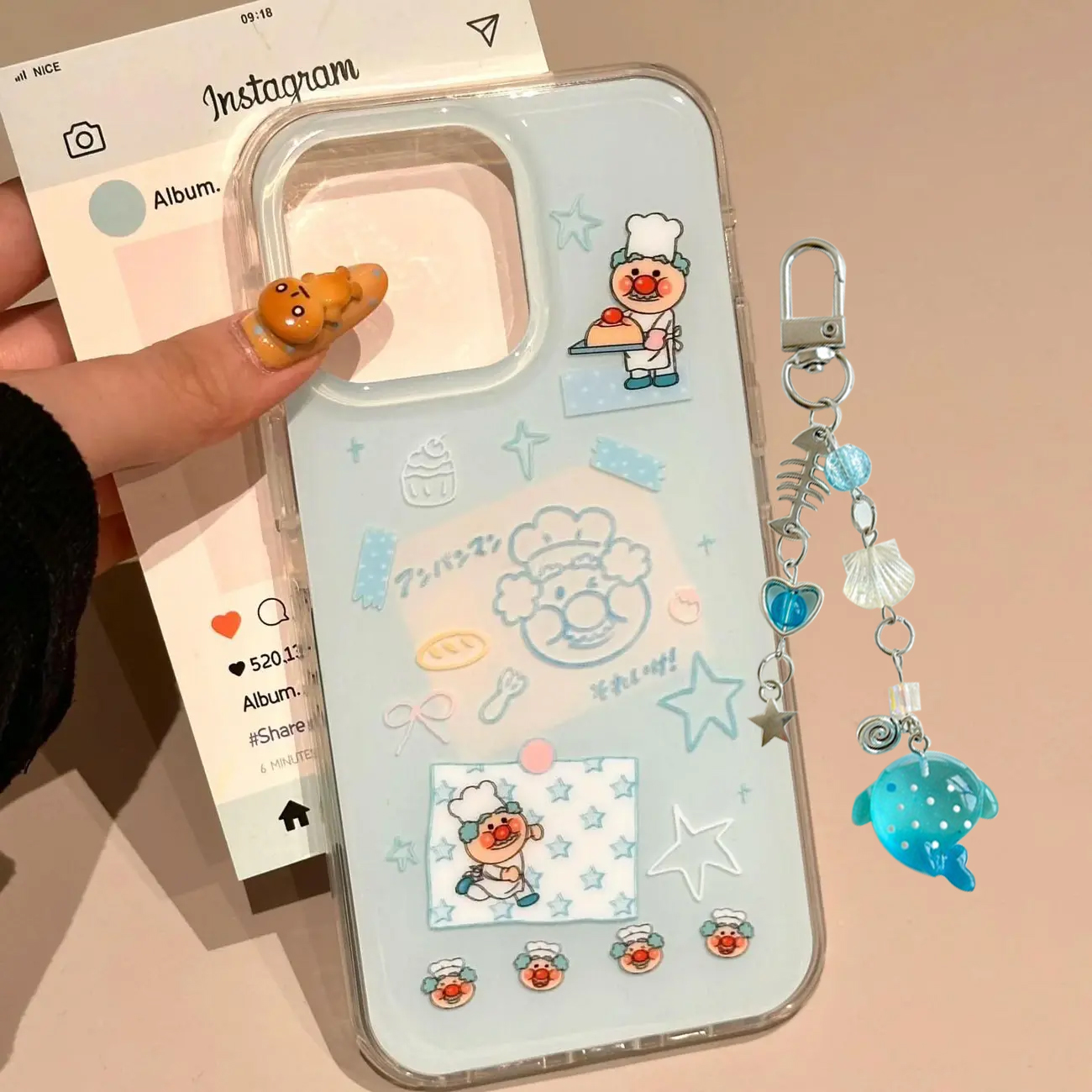 Phone Cases Kawaii - Korean Ins Blue Chef Old Man
