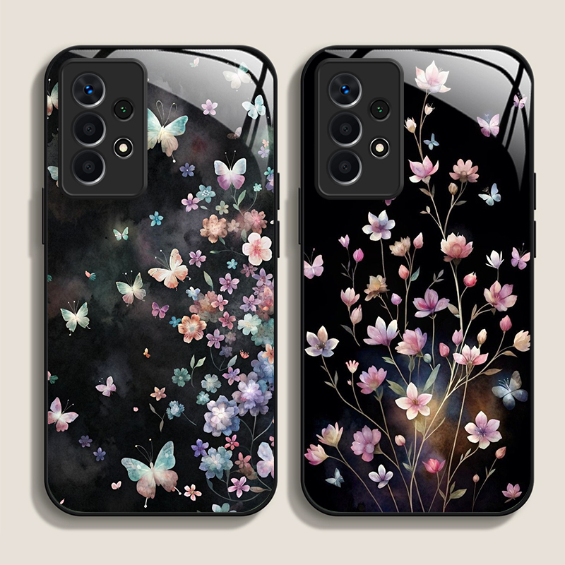 Phone Cases Art - Vintage Floral Art Butterfly Flower Tempered