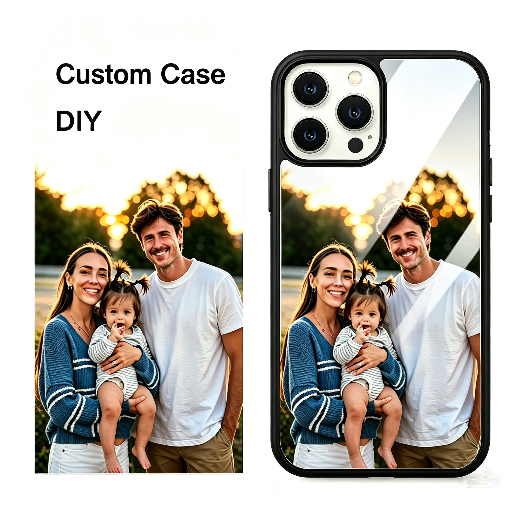 Phone Cases With Pictures - Custom Photo Mirror Glass Case For