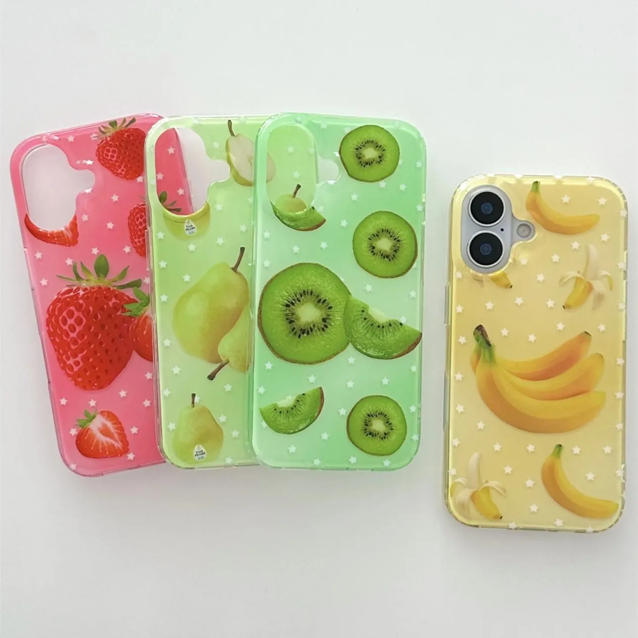 Phone Cases Kawaii - Full Screen Fruits Stars Strawberry Pears