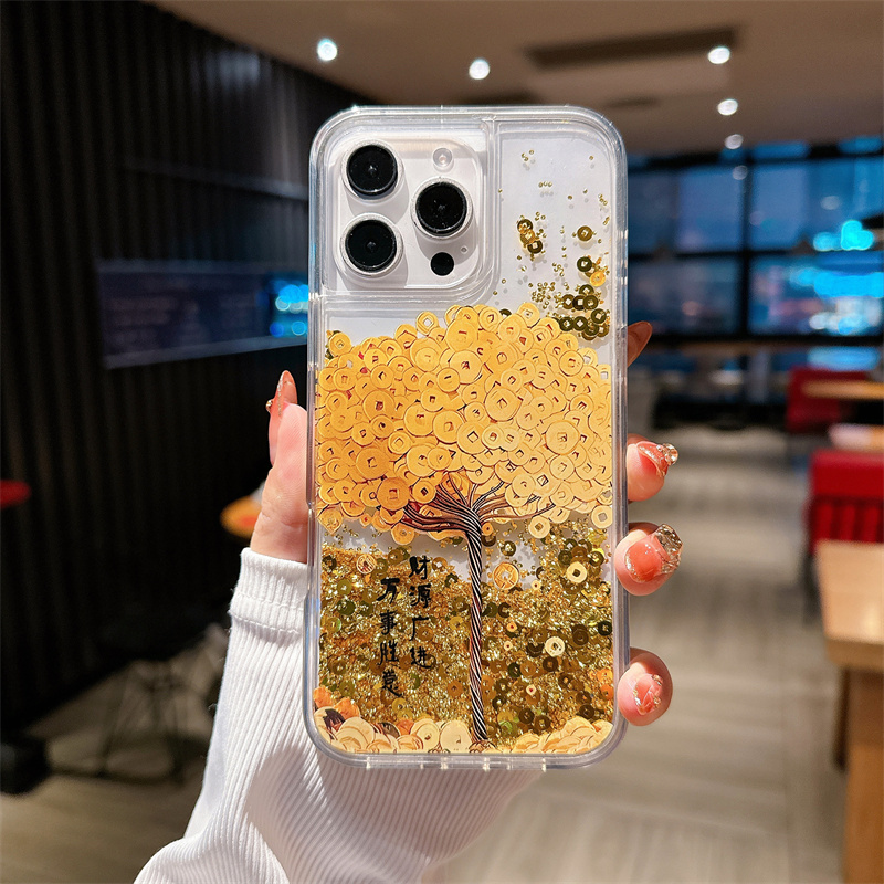 Phone Cases Ysl - Gold Icons Quicksand Cover 16 Pro