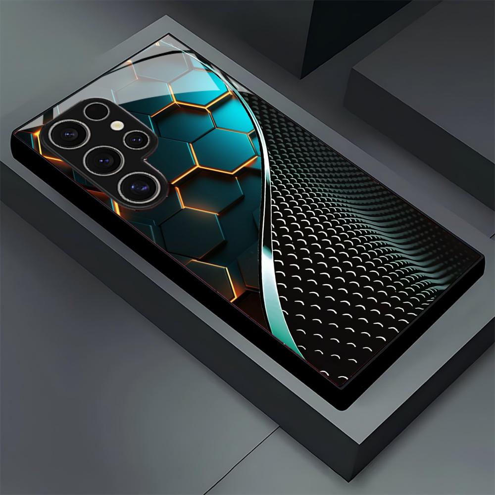 Phone Cases Samsung S25 - Creative Honeycomb Wood Pattern glass Phone