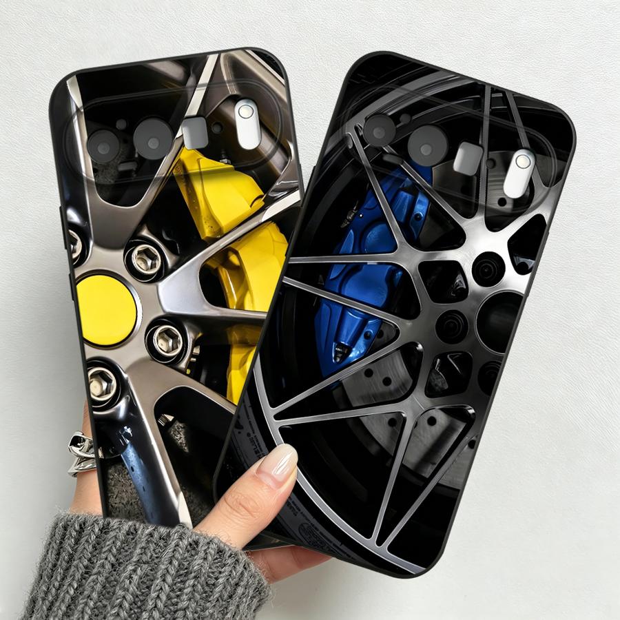 Phone Cases Google Pixel 9 - Car Wheel Yellow Brake Case for