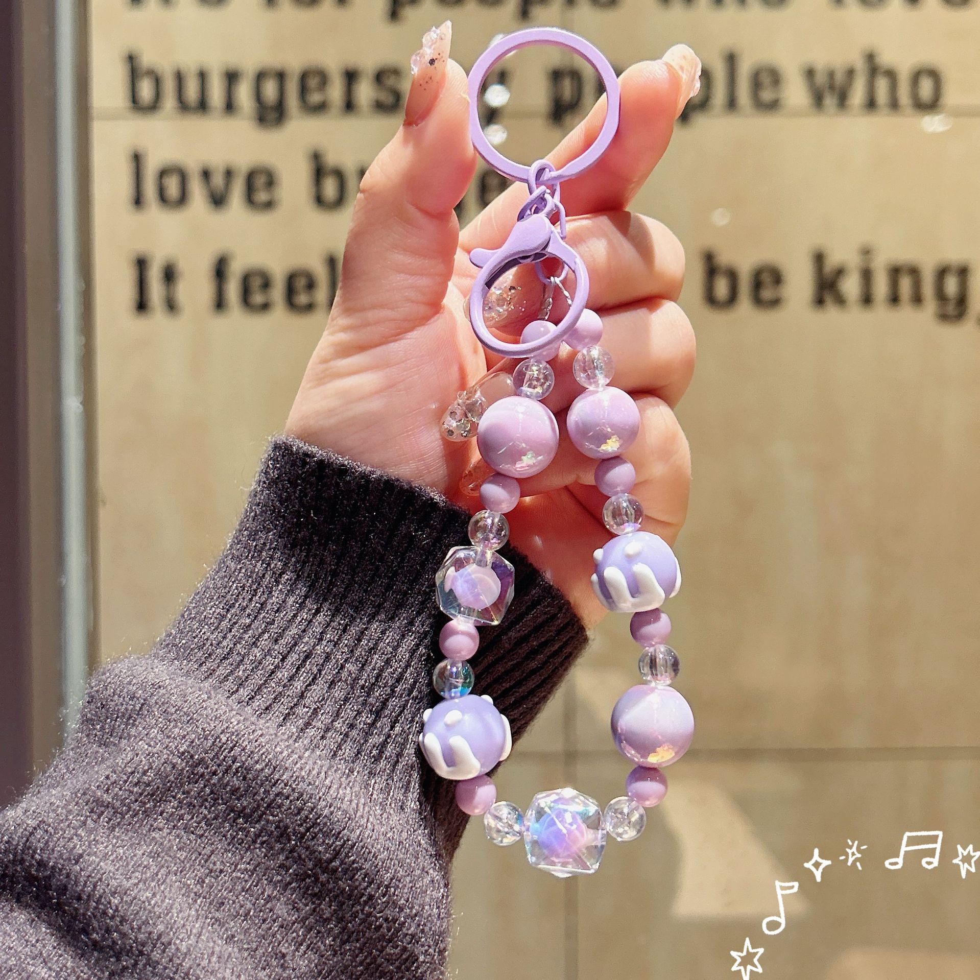 Phone Cases Ysl - Creative, Fresh, and Pastel-Colored Beaded Keychain: