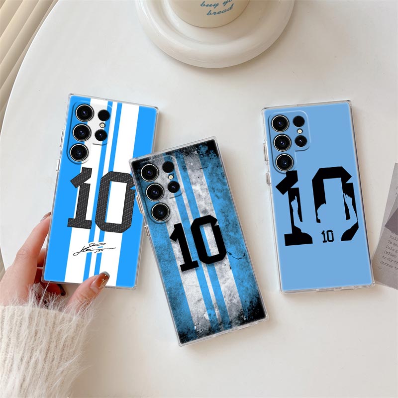 Phone Cases Samsung S25 - Cool Football Number 10 Transparent Case