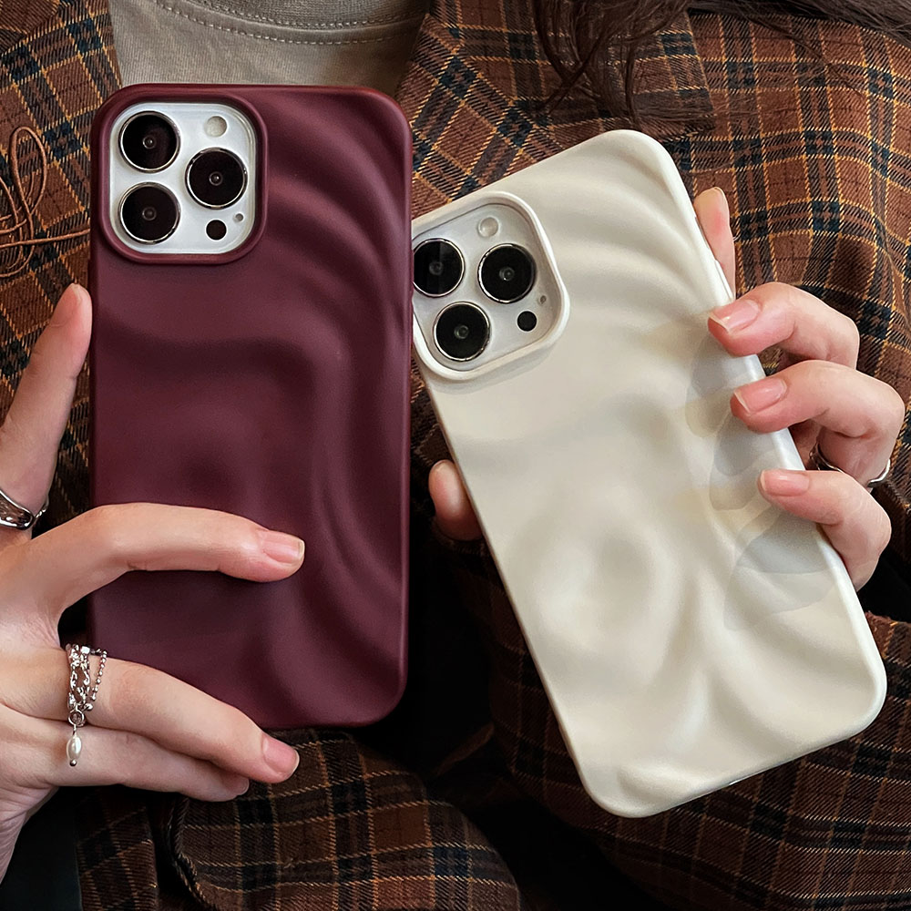 Ins Winter Wine Red 3D Pleats  - Phone Cases Ysl review and price