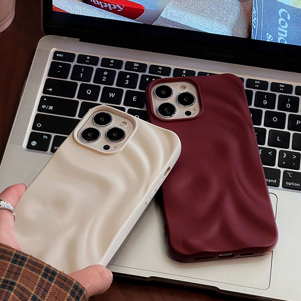 Ins Winter Wine Red 3D Pleats  - Phone Cases Ysl review and price
