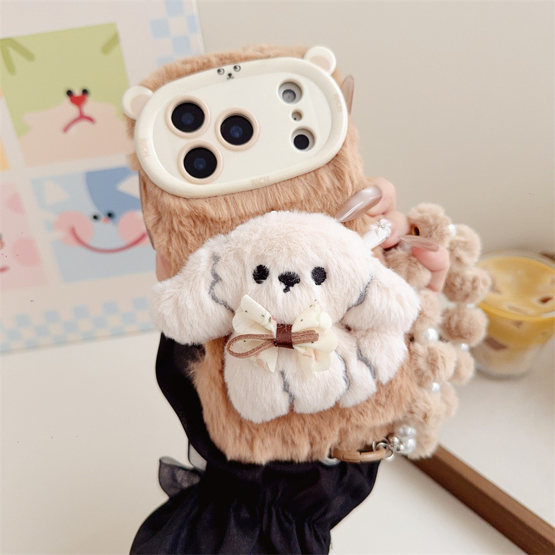 3D Cartoon Bowknot Puppy Warm  - Phone Cases Apple review and price