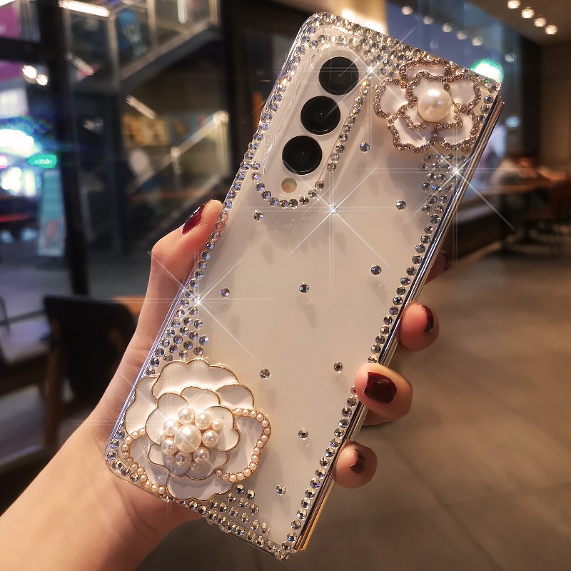 Luxury Diamond Pearl Camellia  - Phone Cases Ysl review and price