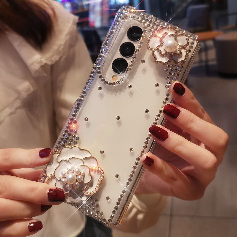 Luxury Diamond Pearl Camellia  - Phone Cases Ysl review and price
