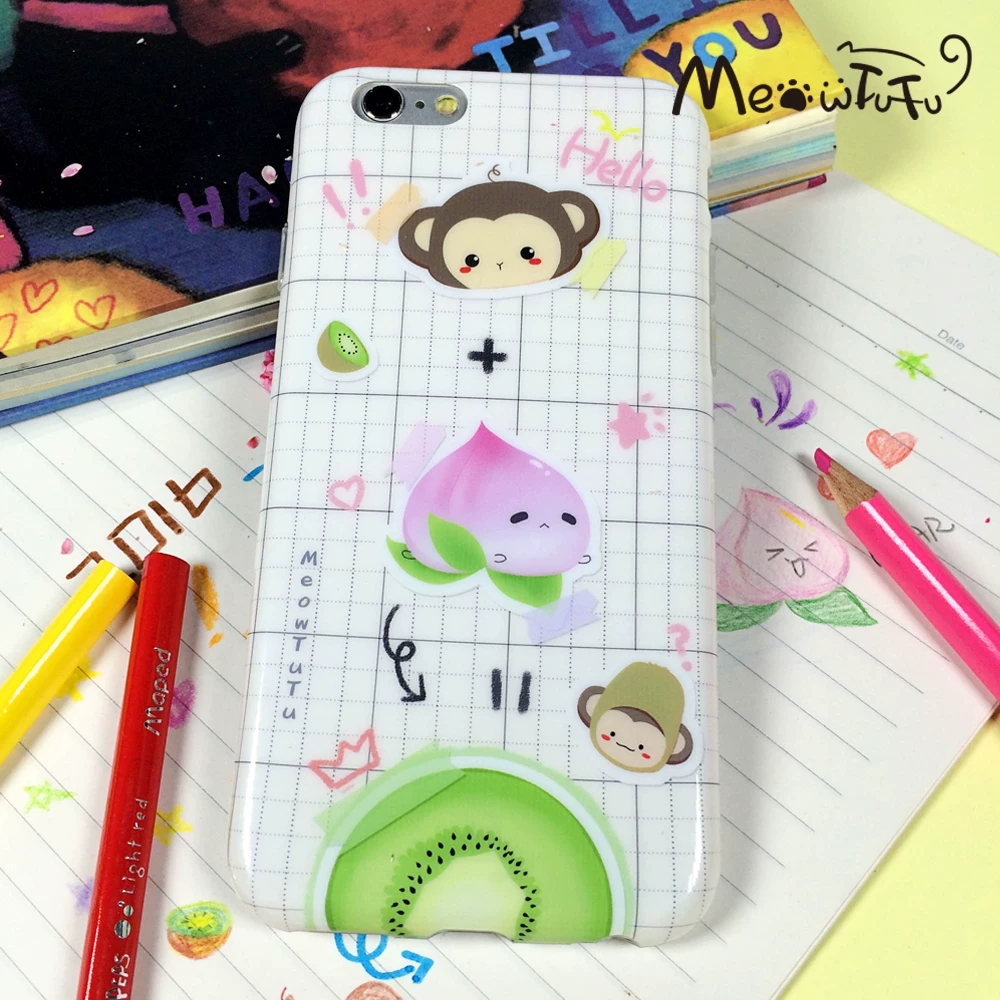 Cute Monkey Peach Kiwi Kawaii  - Phone Cases Kawaii review and price