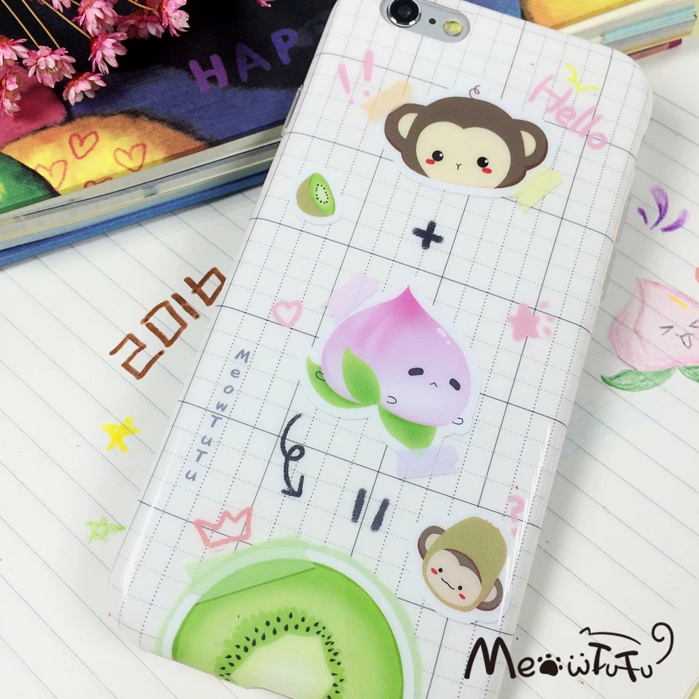 Cute Monkey Peach Kiwi Kawaii  - Phone Cases Kawaii review and price