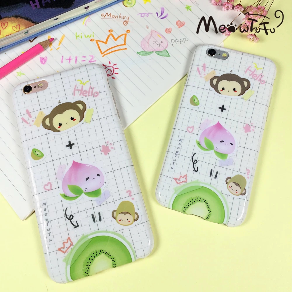 Cute Monkey Peach Kiwi Kawaii  - Phone Cases Kawaii review and price