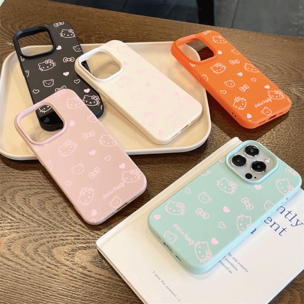 Cute HelloKitty Pink Line Cat  - Phone Cases Xr Cute review and price