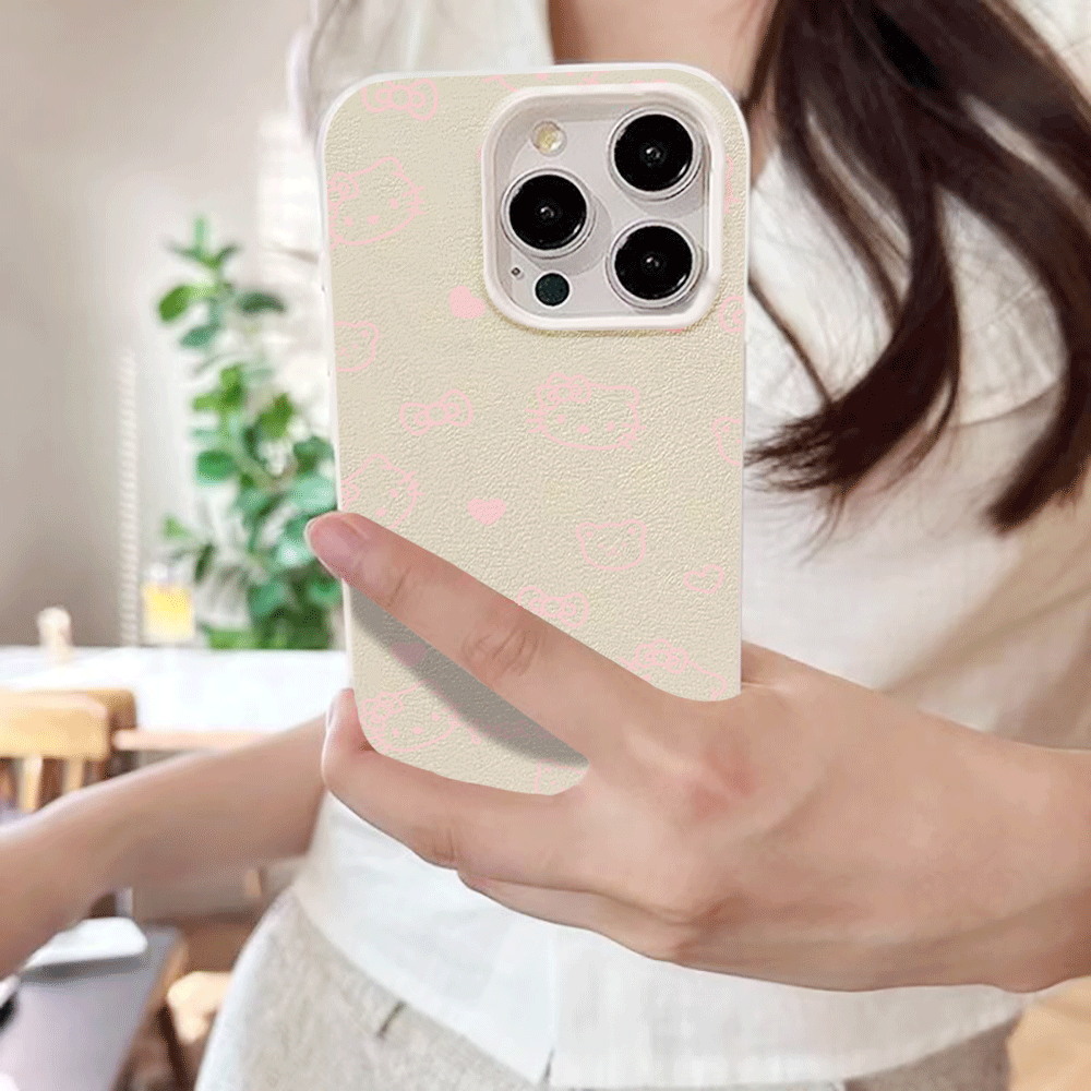 Cute HelloKitty Pink Line Cat  - Phone Cases Xr Cute review and price