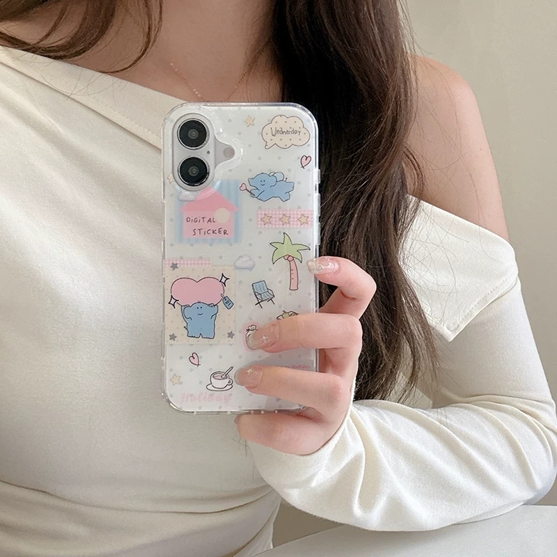 Cute Cartoon Elephant Grabbing - Phone Cases Kawaii review and price