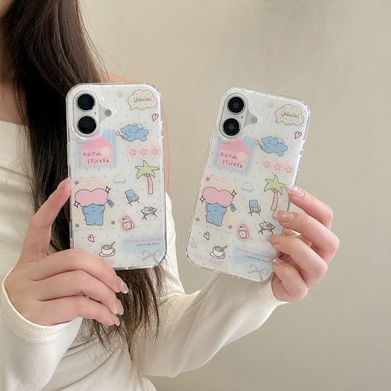 Cute Cartoon Elephant Grabbing - Phone Cases Kawaii review and price