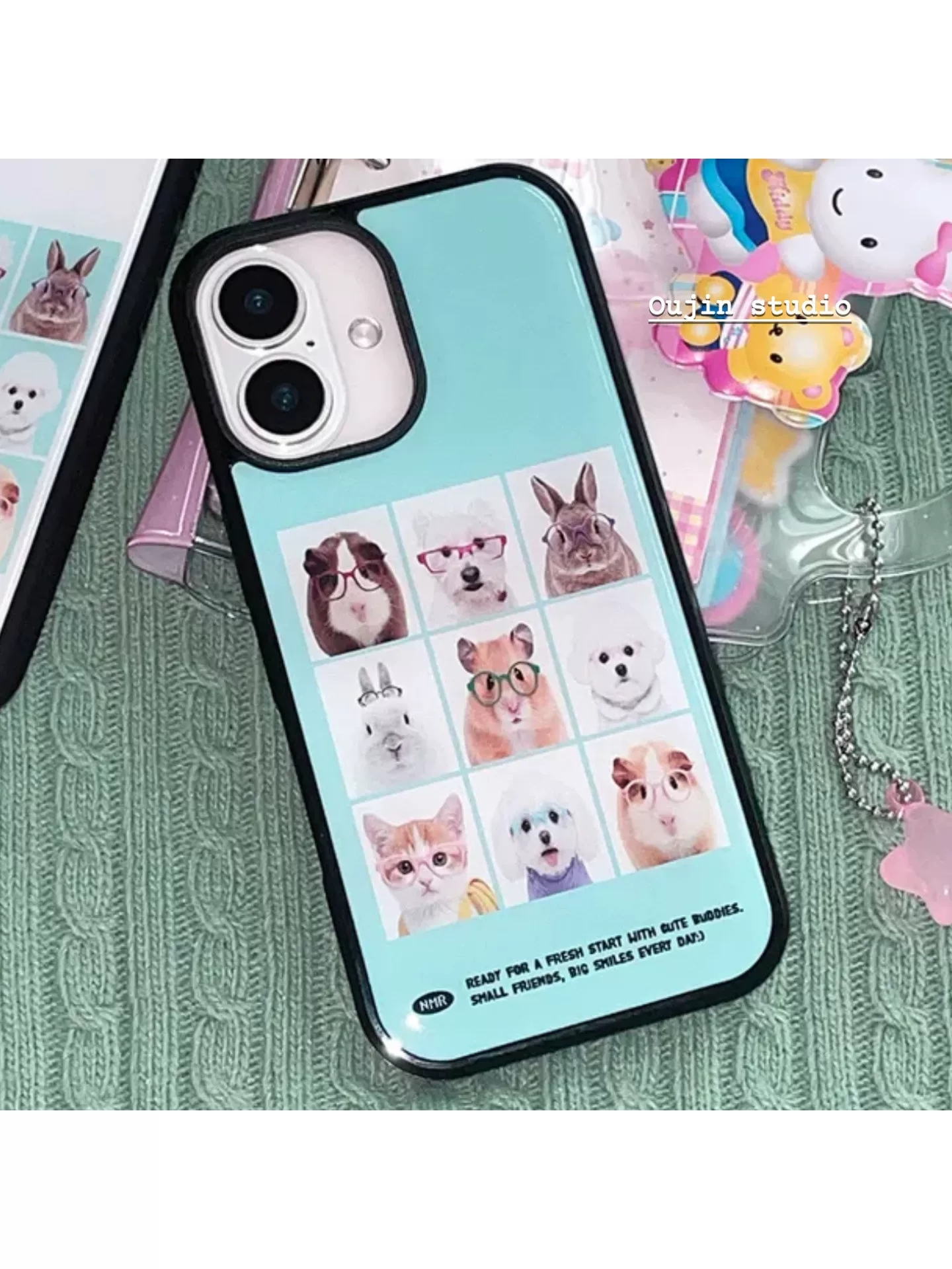 Korean Cute Animal Head Sticke - Phone Cases Kawaii review and price