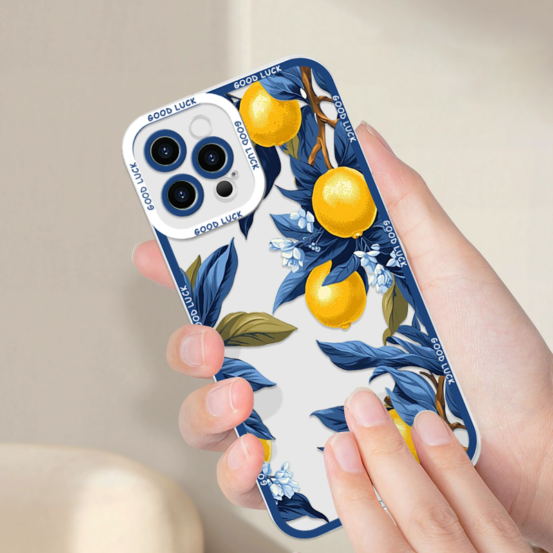 Cartoon Blue Leaf Yellow Lemon - Phone Cases Yellow review and price