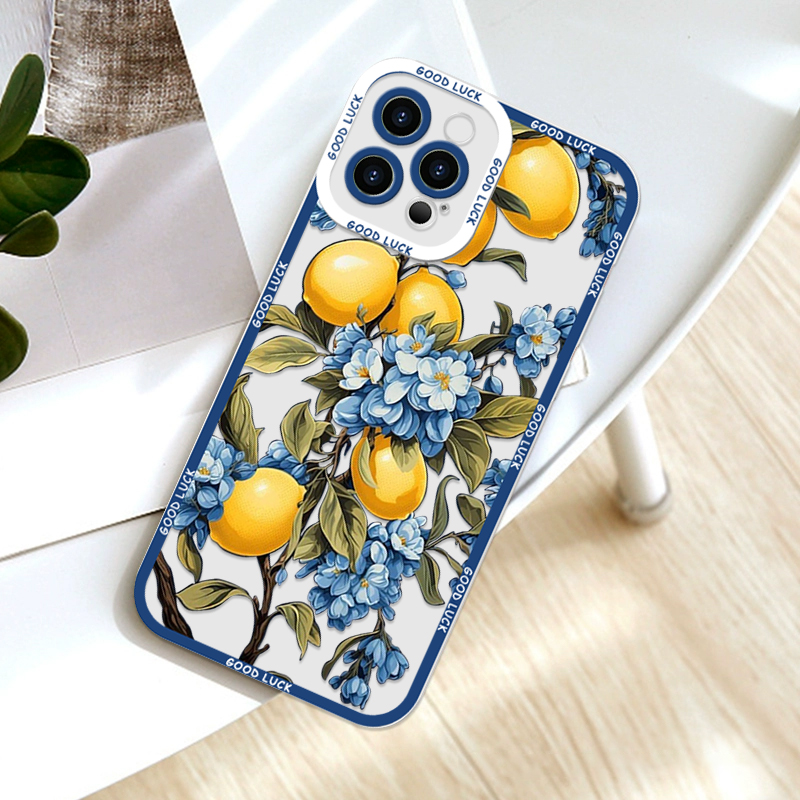 Cartoon Blue Leaf Yellow Lemon - Phone Cases Yellow review and price