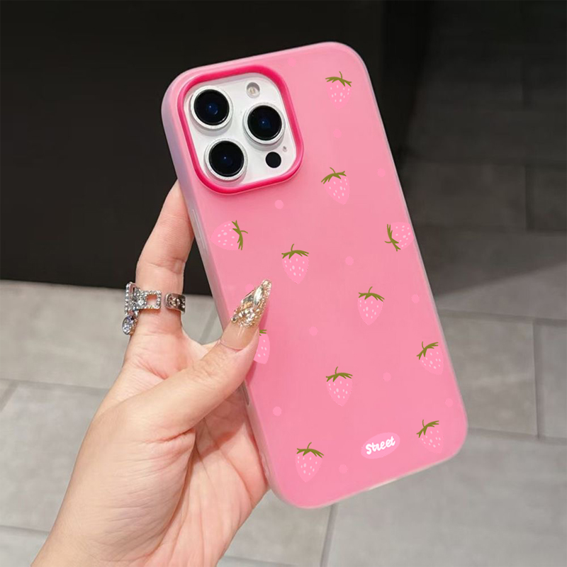 Sweet Pink Strawberry Pattern  - Phone Cases Iphone 11 review and price