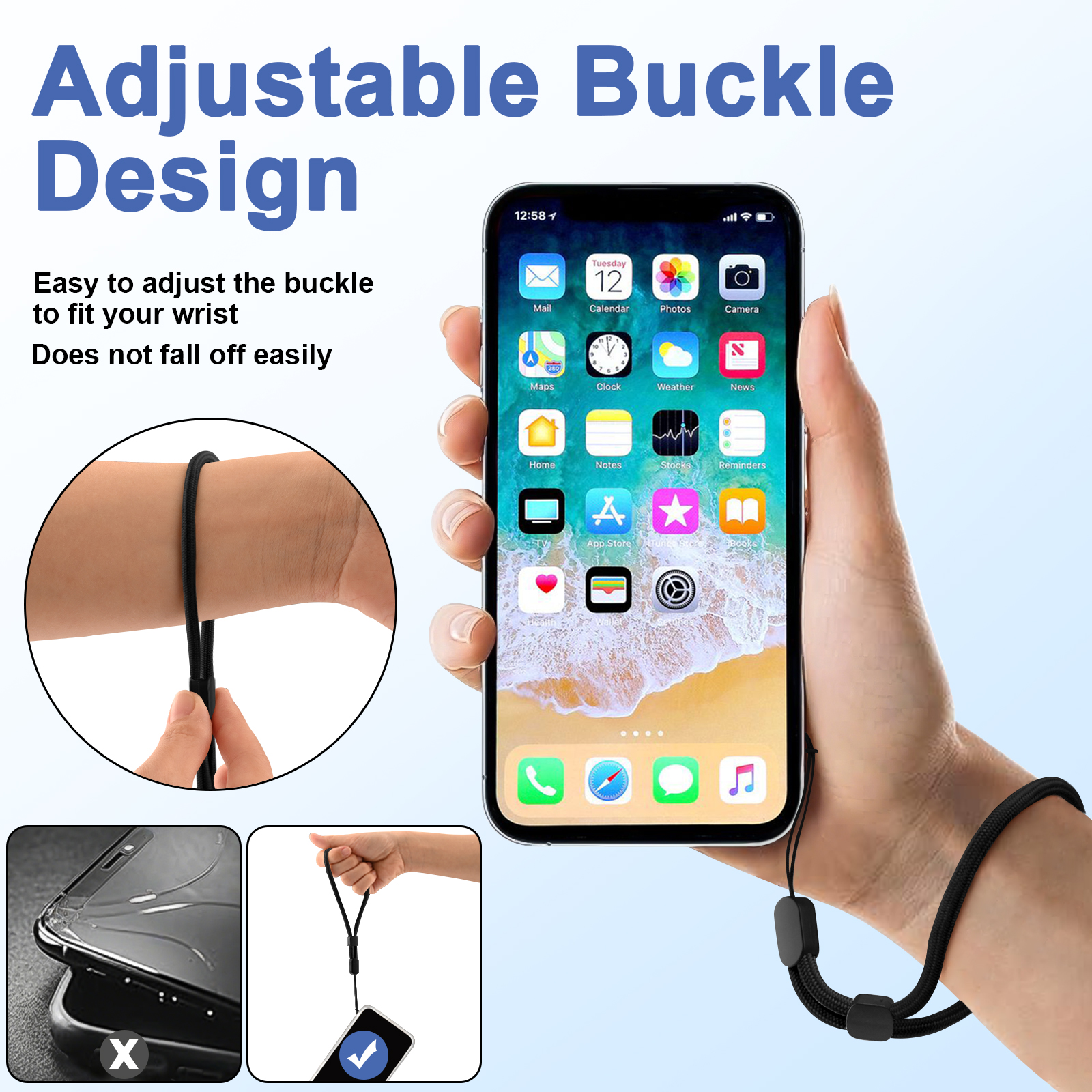 6Pcs/lot Hand Wrist Strap Lany - Phone Cases With Loop review and price