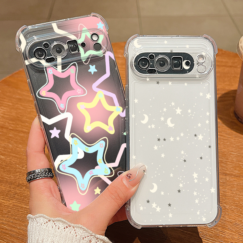 Star Moon Pattern Transparent  - Phone Cases Google Pixel 9 review and price