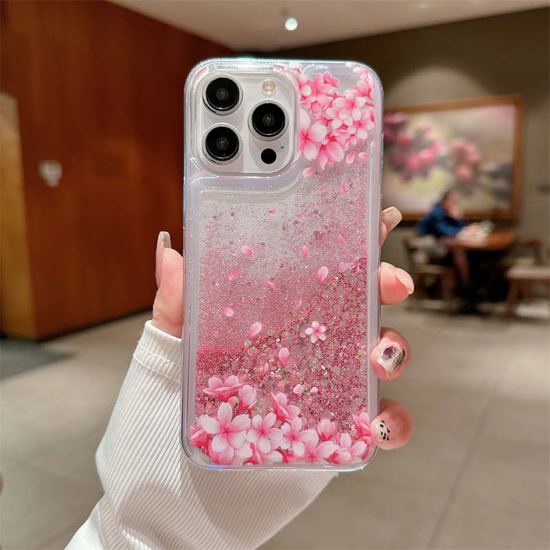 Peach Blossom Glitter Quicksan - Phone Cases Ysl review and price