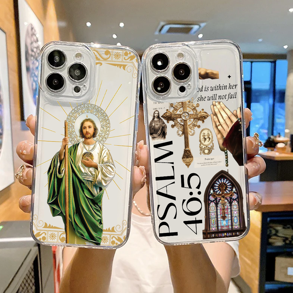 Saint Jesus Print Clear Phone  - Phone Cases Jesus review and price