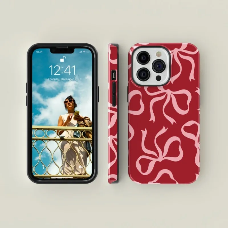 Pink Bows on Red Case For IPHO - Phone Cases Ysl review and price