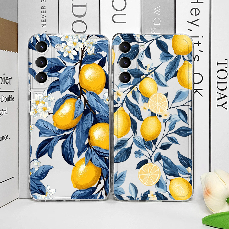 Cute Blue Leaf Yellow Lemon Fr - Phone Cases Yellow review and price