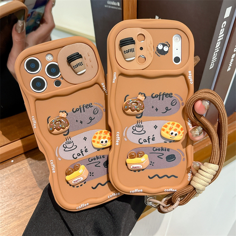 3D Cartoon Bread With Wrist St - Phone Cases With Loop review and price