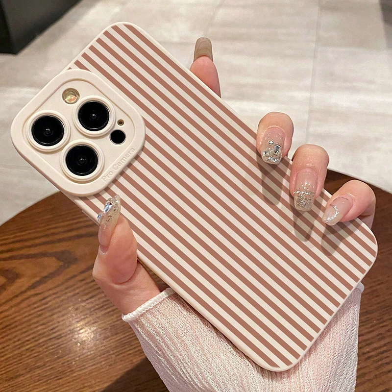 Pink Striped Painted Anti-Drop - Phone Cases Iphone 11 review and price